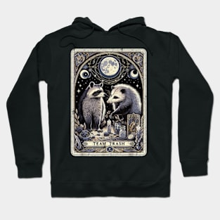 Team Trash Tarot Card Opossum Witchcraft Goth Possum Racoon Hoodie